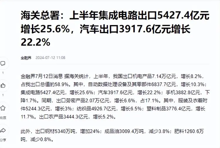 上半年中國芯片出口5427億，歐美繃不住了，美國封鎖技術(shù)失敗？(圖22)